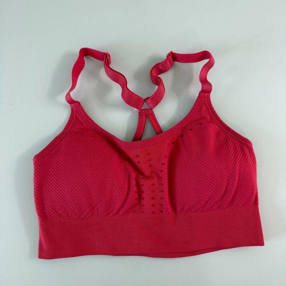 All In Motion Women's Seamless Racerback Sports Bra Dark Pink Size S Small